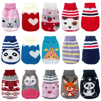 

Winter Cartoon Dog Clothes Warm Christmas Sweater for Small Dogs Pet Clothing Coat Knitting Crochet Cloth Jersey Perro