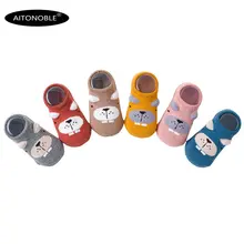 Aitonoble/6 пар детских Противоскользящих носочков; нескользящие носки для младенцев; аксессуары для одежды