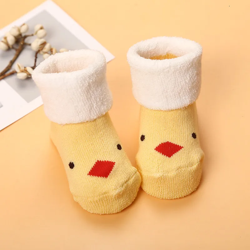 Yellow Chicken Детские носки, хлопоковый для новорожденных малышей, носки для девочек, Meia/woll, носки для маленьких мальчиков, детские носки для новорожденных мальчиков, зимние носки для маленьких мальчиков и девочек - Цвет: Yellow Chicken