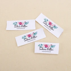 Custom Clothing Labels - Organic Cotton Ribbon with Logo or Text, Handmade (No.3 natural 500pcs)