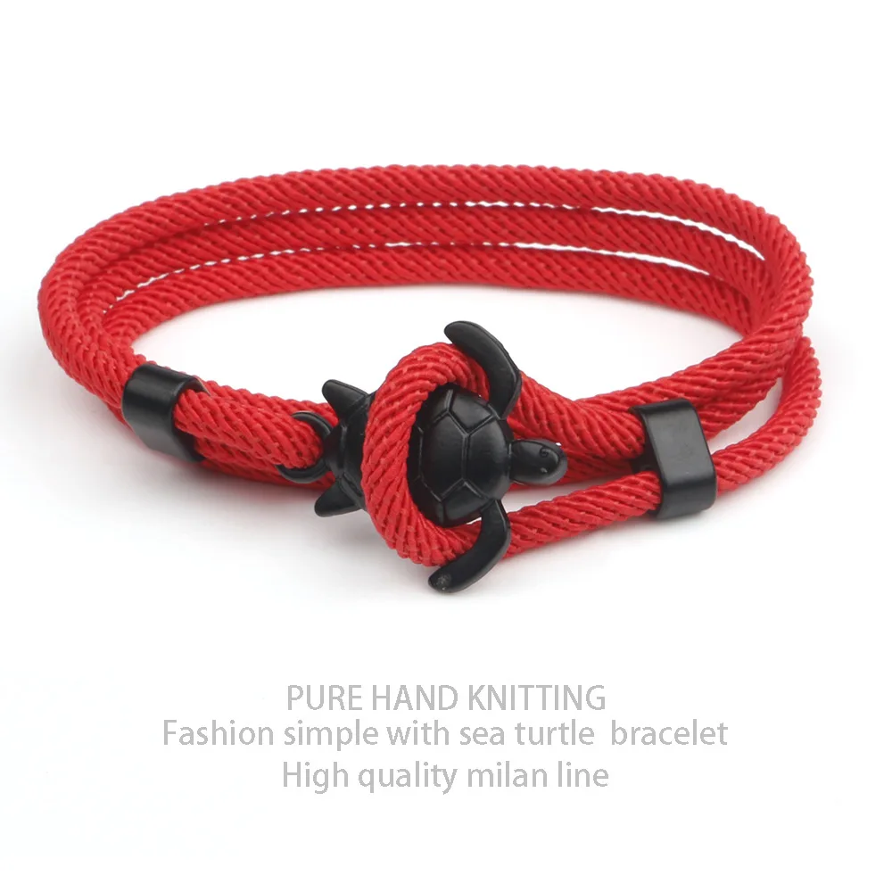 Summer Beach Turtle Charm Bracelets for Couples Milan Rope Winding Bracelet Fashion Handmade Party Jewelry Gift VOQ