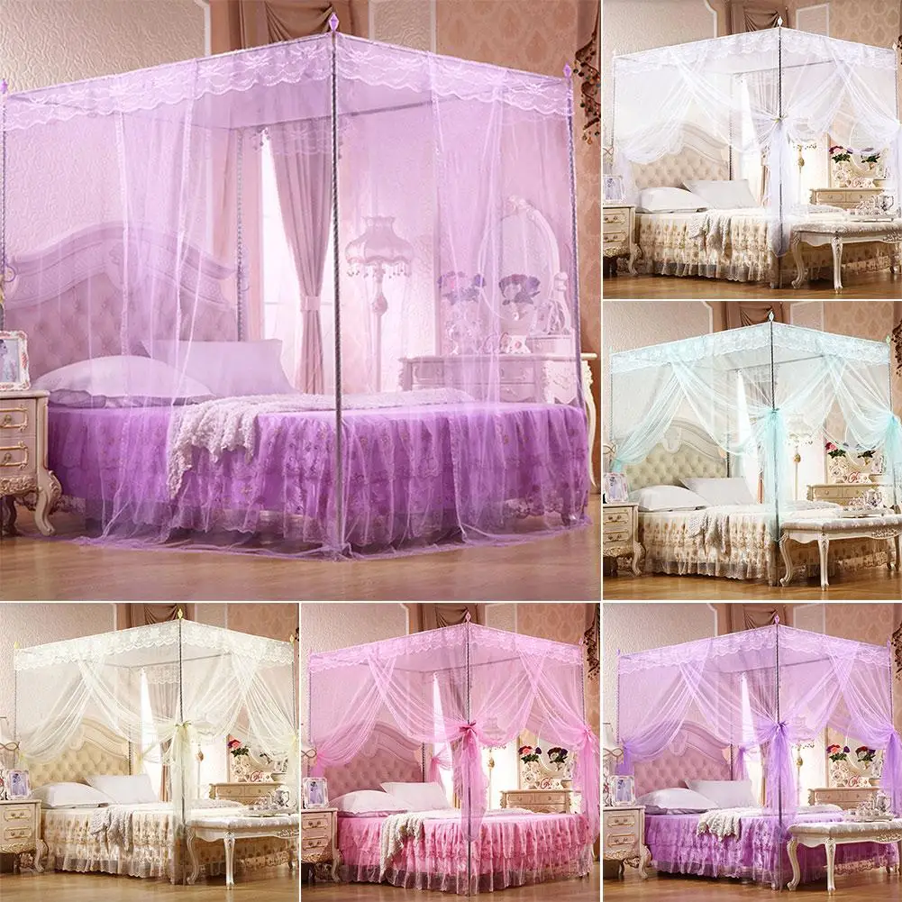 

Rectangular 3 Sides Opening Mosquito Net Mesh Bed Canopy Insect Protection Tent