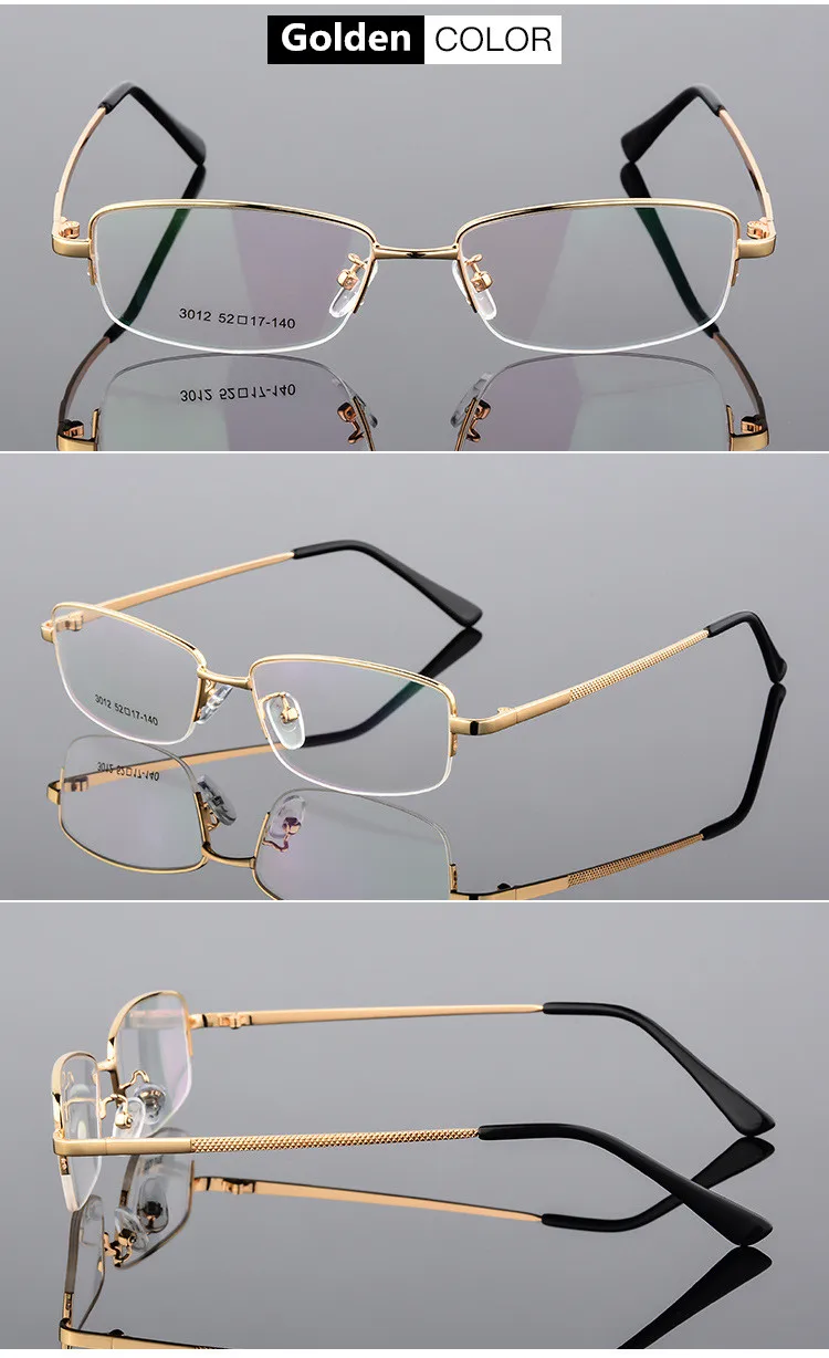 Мужская титановая оправа для очков Ультралегкая квадратная оправа для глаз от близорукости, по рецепту оправа для очков Мужская полуоптическая оправа может сделать Rx Lense