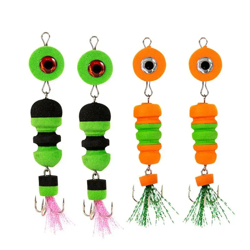  Durable Fishing Lure Classic Delicate 2pcs Fishing Lure Jig Swivel Soft Big Eye Swim Insect Bait Wo