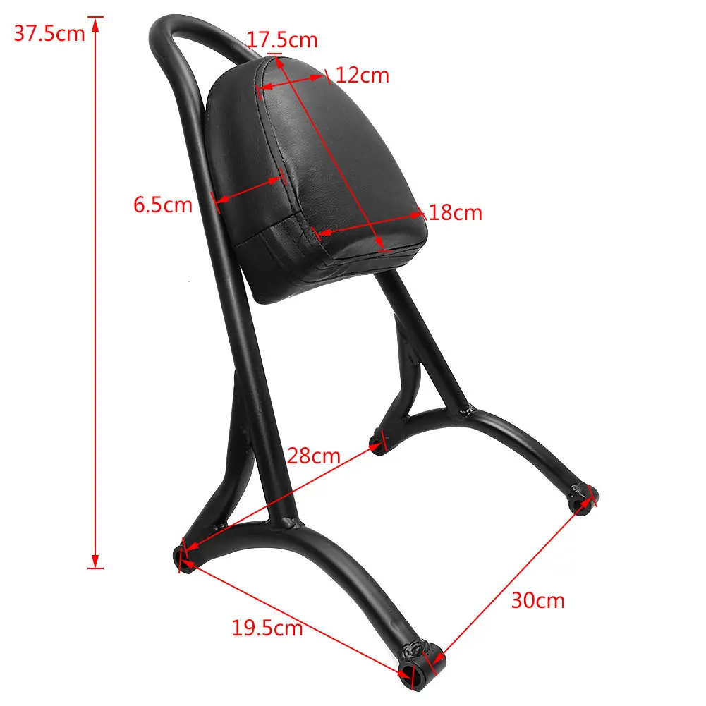 Черный мотоцикл Сисси Бар задняя пассажирская спинка подушка коврик подходит для Harley Sportster XL железа 883 1200 40 восемь 2004
