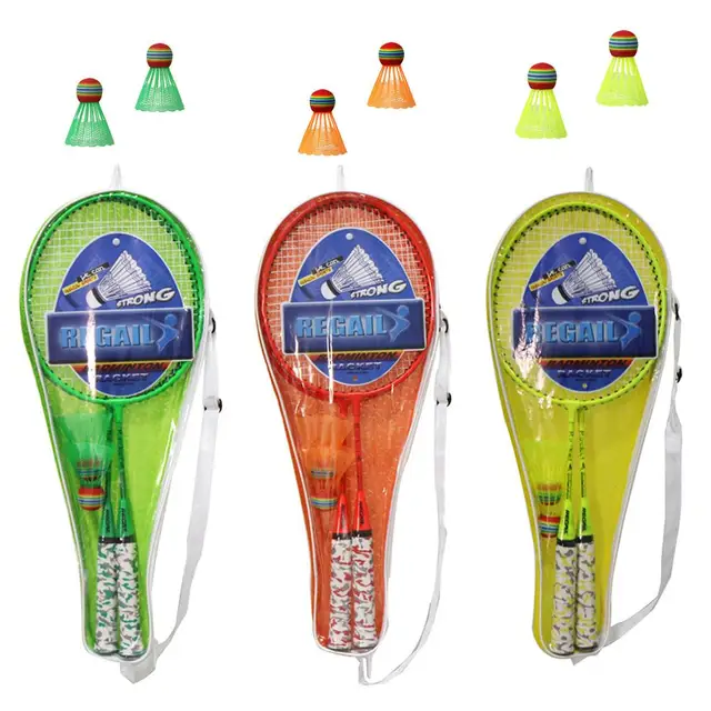 US $9.86 2pcs Kids Outdoor Sports Racket Set Training Pats Paternity Children Badminton Racket With 2 Balls 