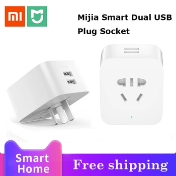 

Newest Xiaomi Mijia Smart Socket With Bluetooth Gateway Edition Dual USB Smart WIFI Socket Power Adapter Smart Home Device