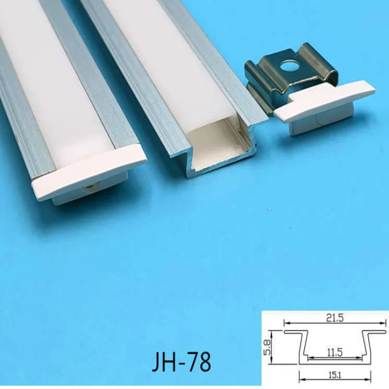 led aluminium profile with Milky or Clear Diffuser and end caps fittings for LED strip 10-12mm 20pcs/lot 1m/pcs | Лампы и освещение