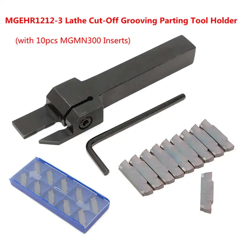 Mgehr2020-3 Lathe Grooving Parting Cutter Tool Holder+ 10X Mgmn300 3Mm Inserts