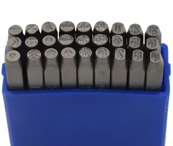 

5/64"(2mm) Steel Uppercase Number and Punctuation Symbols Metal Stamp Set High Hardness Carbon for Mold Jewel Making Die