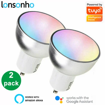 

Lonsonho WiFi Led Lamp Smart Bulb Light E27 GU10 GU5.3 220V Tuya Smart Life Wireless Remote Control Compatible Alexa Google Home