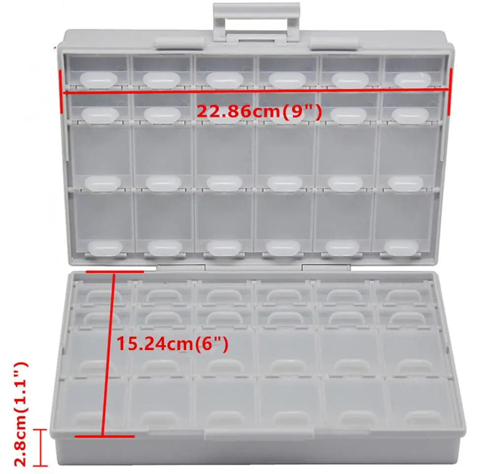 AideTek surface mount Electronics Storage Cases & Organizers plastics compartment tinyassortmt box resistor capacitor BOXALL48 2