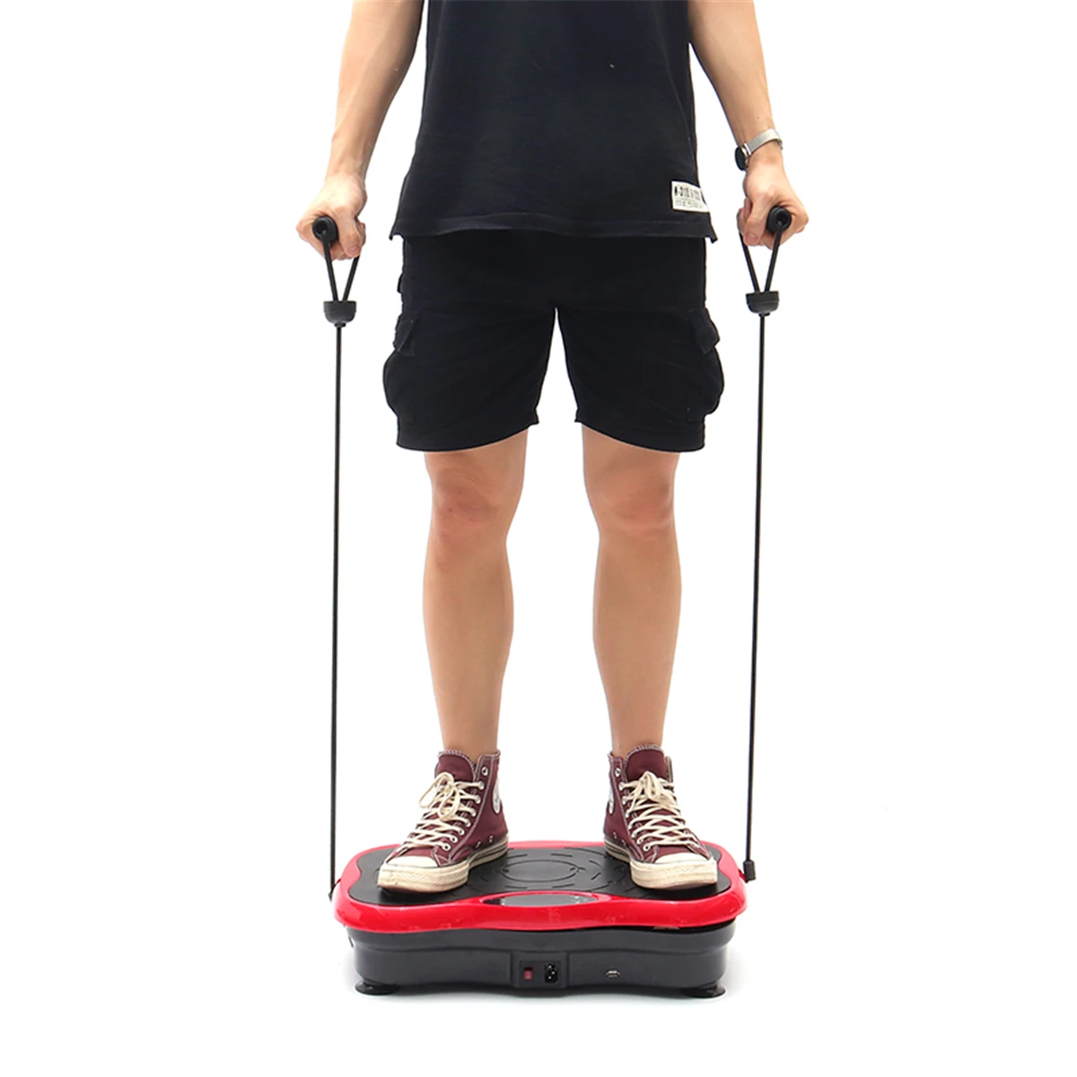 200KG Exercise Fitness Slim Vibration Machine Trainer Plate Platform Body Shaper Remote Control with Resistance Bands US Stock