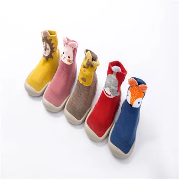 

baby toddler shoes non-slip Animal fox rabbit deer shoes sock floor shoes Anti-off Foot Socks 5colors Z02 ZFQ