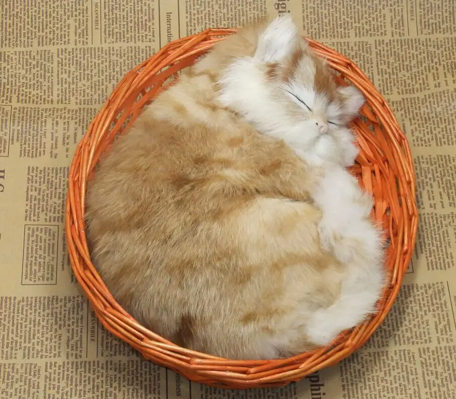 Реалистичные Коты, плюшевые куклы Детские животные модели игрушек каваи спящие кошки домашний декор детский любимый день рождения Рождественский подарок