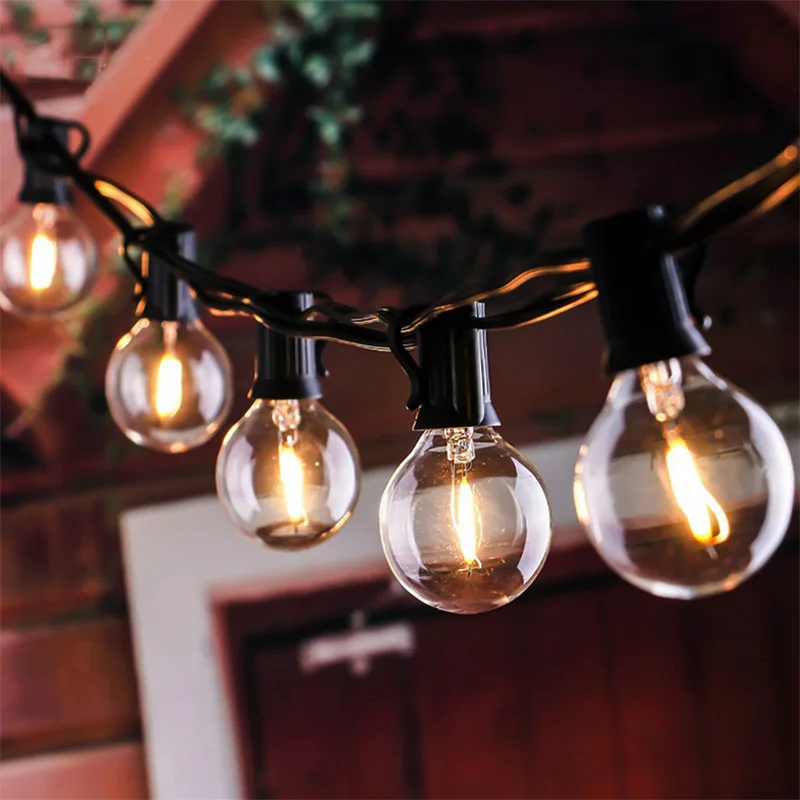 Online 25Ft Urlaub Ball String Licht Wasserdicht Fairy Lichter Für Weihnachten Baum Hochzeit Garland Decor String Lampe EU Stecker