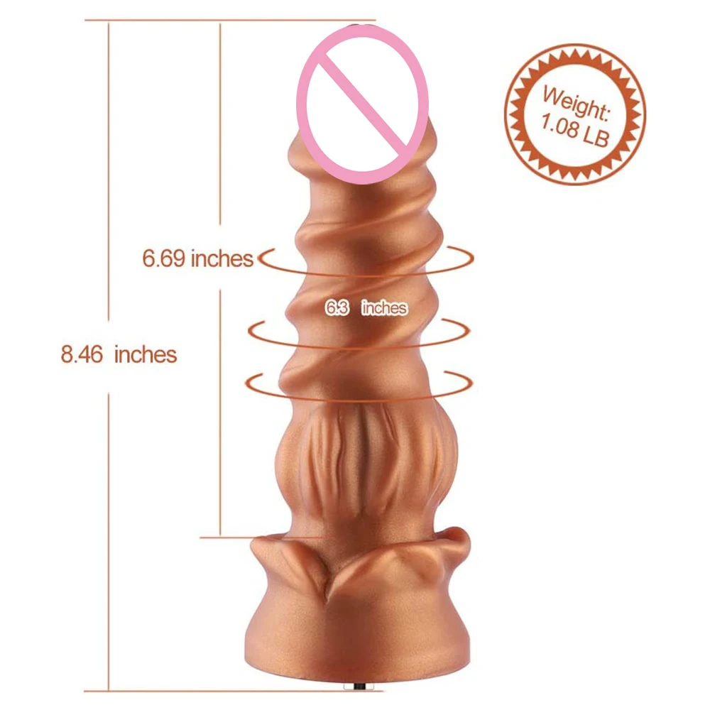 Spiral strapon silicone ribbed dildo for Hismith Premium KlicLok Sex Machine, wolf suction cup dildo tentacle dildo for women 3