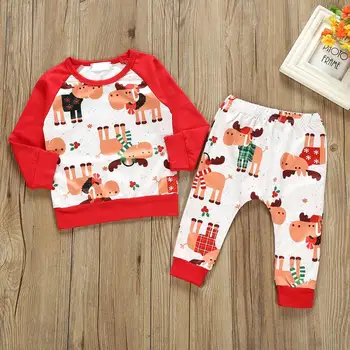 

Christmas Clothing Infant Baby Girls Boy Christmas Pajama Set Clothes Sets