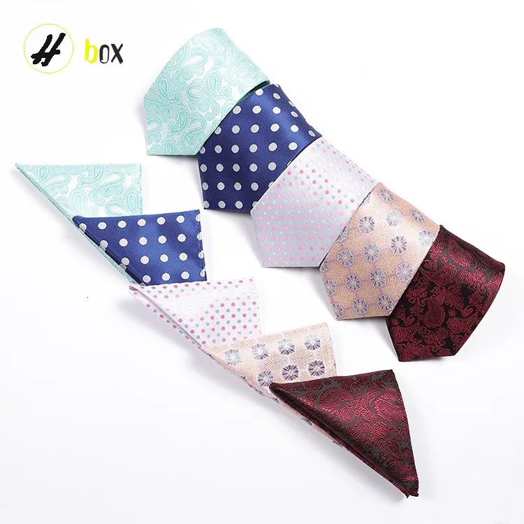 Classic Paisley Neck Tie Set Ties Pocket Square Suit Tie Business Gifts For Men Cravate Pour Homme Noeud Papillon Bow