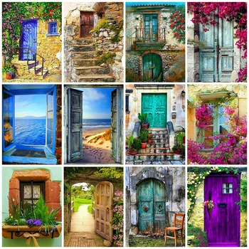 

EverShine Full Square Diamond Painting Kits Landscape Cross Stitch Diamond Embroidery Door Rhinestones Art Handwork Hobby Gift