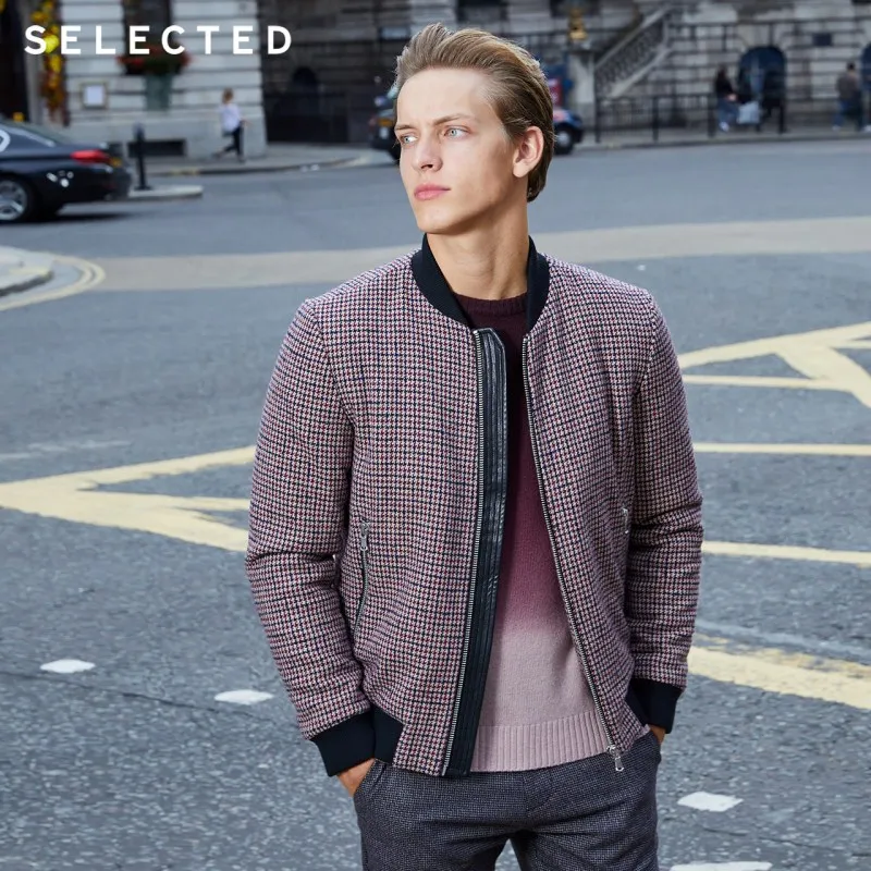 

SELECTED Men's Winter 50% Wool Houndstooth Jacket S|418427557