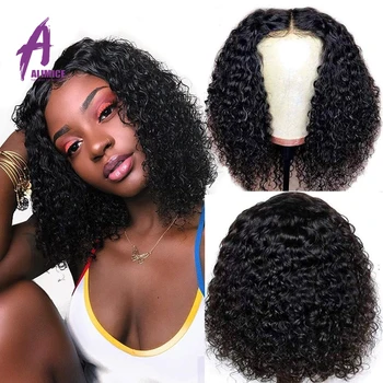 

Curly Bob Lace Front Wigs For Women Short Human Hair Wigs 13x4 4x4 Brazilian Remy Hair Frontal Closure Wigs Alimice Bob Wig 150%