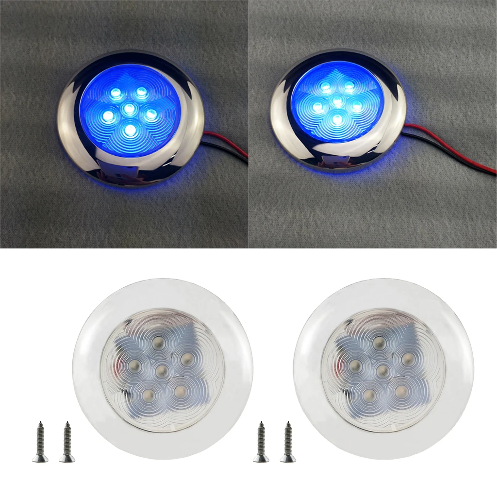 12V Stainless S LED Dome Light Boat Marine RV Cabin Ceiling Lamp 4