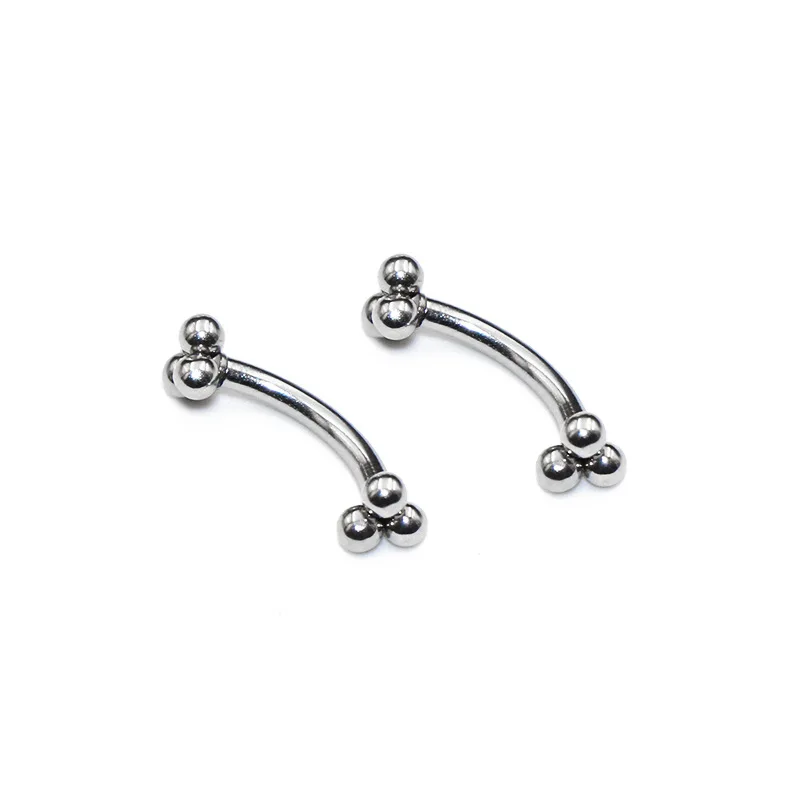 Piercing Jewelry 1Pc 1.2x8mm Ball Banana Ring Belly Daith Helix Earring Body Jewelry Stainless Steel Eyebrow Rings Stud Curved Barbell
