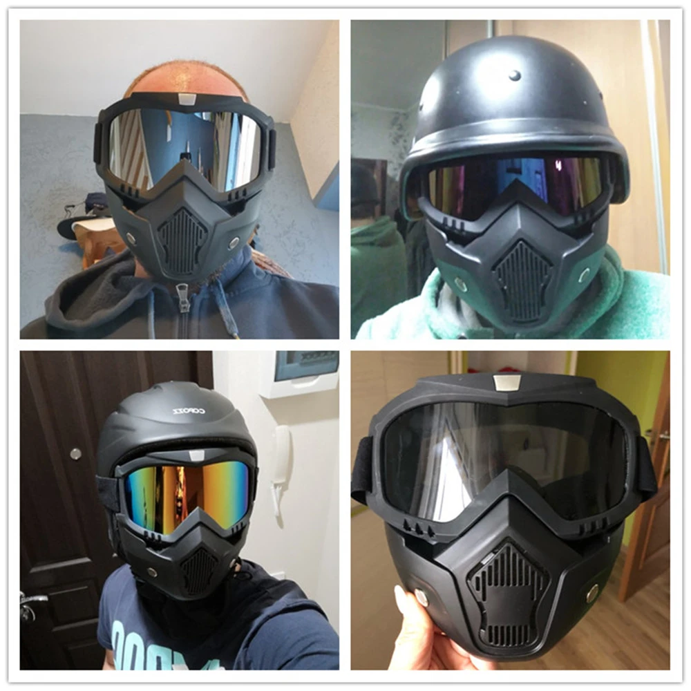

Adults Detachable Wind Dust Proof Filter Respirator Mouth Face Mask Motorcycle Helmet Protective Eyewear Workplace Safety Wear