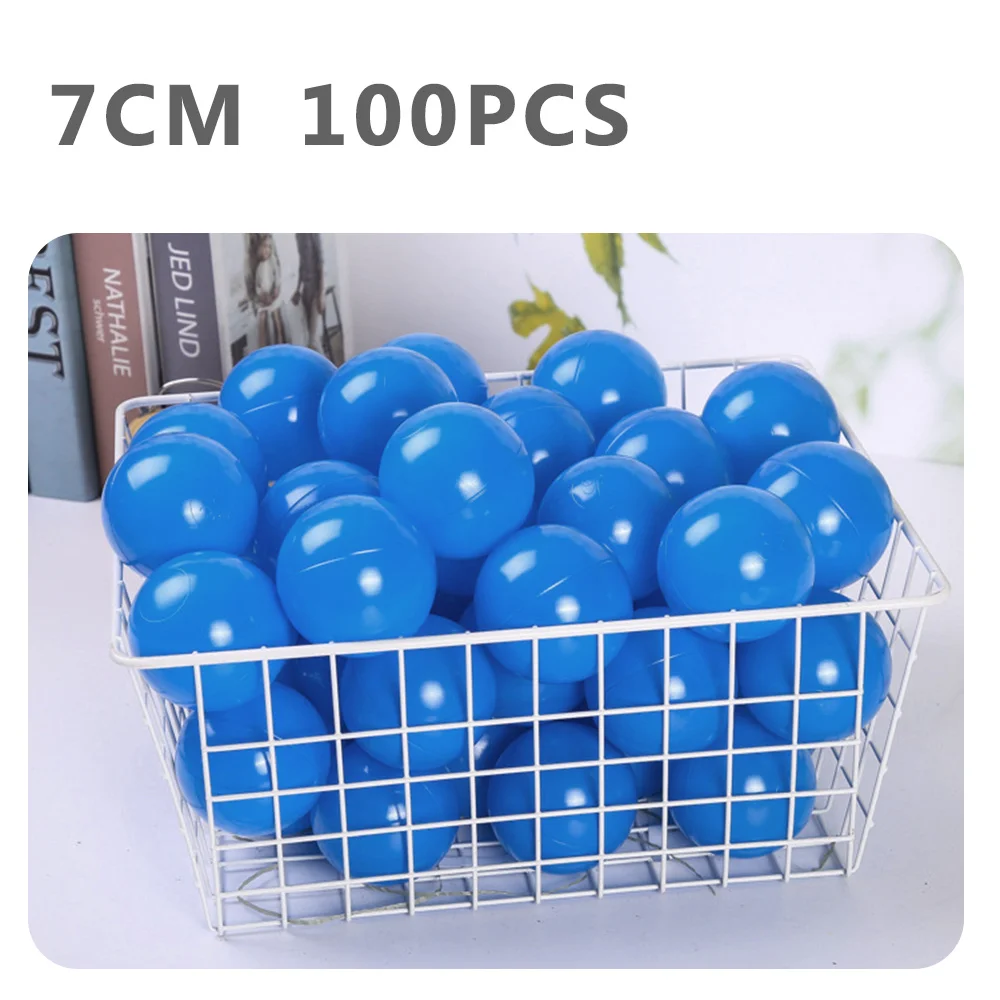 Экологичный красочный мяч, мягкий пластиковый морской шар, прозрачные игрушки для купания, мяч для снятия стресса, детские игрушки для улицы, 100 шт., 7 см - Цвет: WJ3709DB