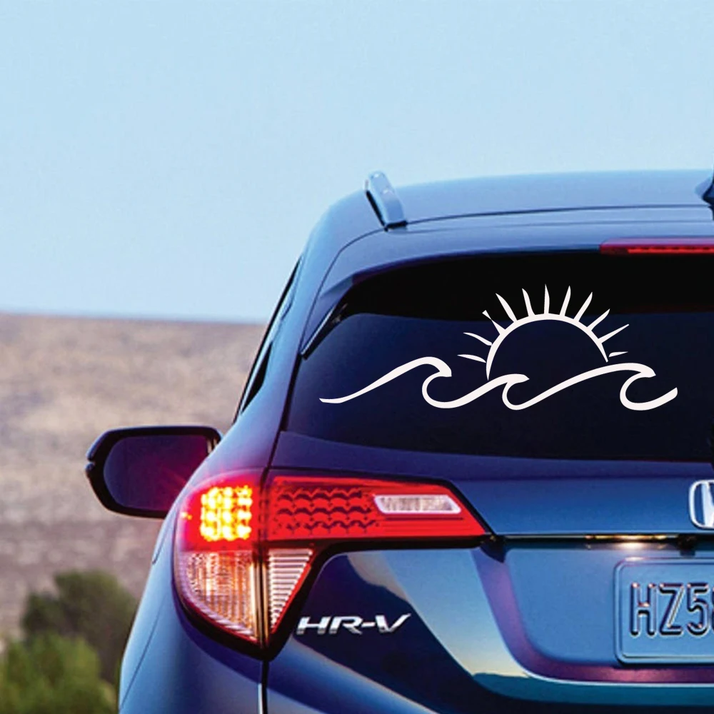 

Drop Shipping Sunrise Car Stickers And Decals Funny Window Vinyl Decals Car Styling Self Adhesive Emblem Car Stickers