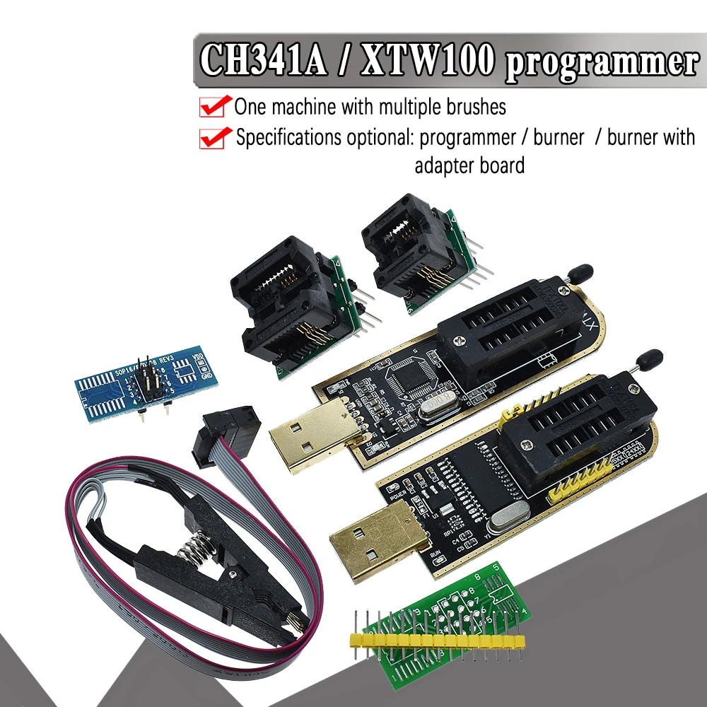 CH341A XTW100 24 25 серия EEPROM Flash BIOS CH341 USB программатор модуль + SOIC8 SOP8 тестовый зажим для EEPROM 93CXX / 25CXX / 24CXX|Интегральные схемы| | АлиЭкспресс