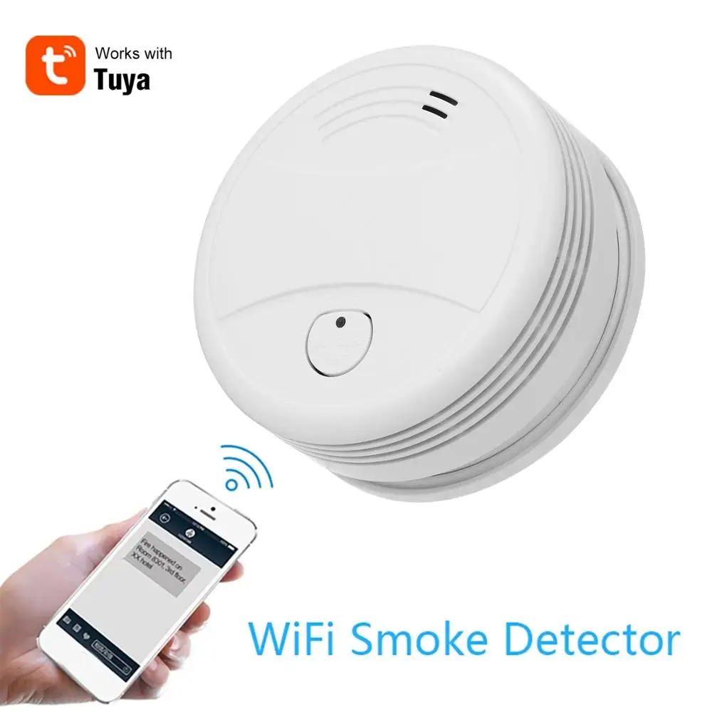 Smoke Detector Sensor Fire Alarm Home Security System Firefighters Wireless Tuya App Control Standalone Smoke Detector Alarm wifi gsm gprs wireless 433mhz home burglar alarm system support smoke detector ip camera security alarm kit tuya smartlife app