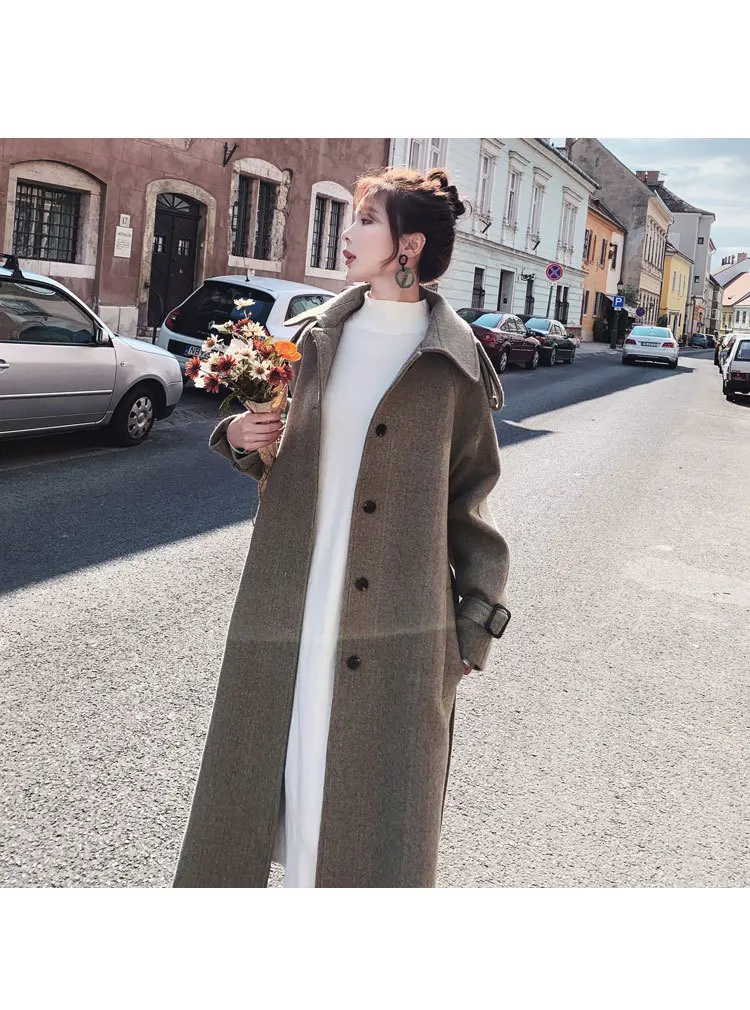 Шерстяная куртка для фотосессии во французском стиле Хепберн, новинка, зимнее женское платье в новом стиле, ретро, британский стиль, приталенная шерстяная куртка