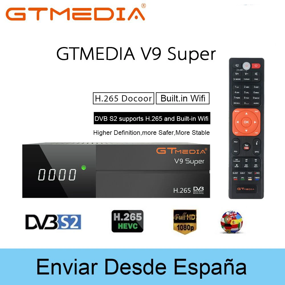 Суперприемник спутникового ТВ GTmedia V9 DVB-S/S2 HD + USB Wi-Fi антенна WIFI Dongle спутниковый