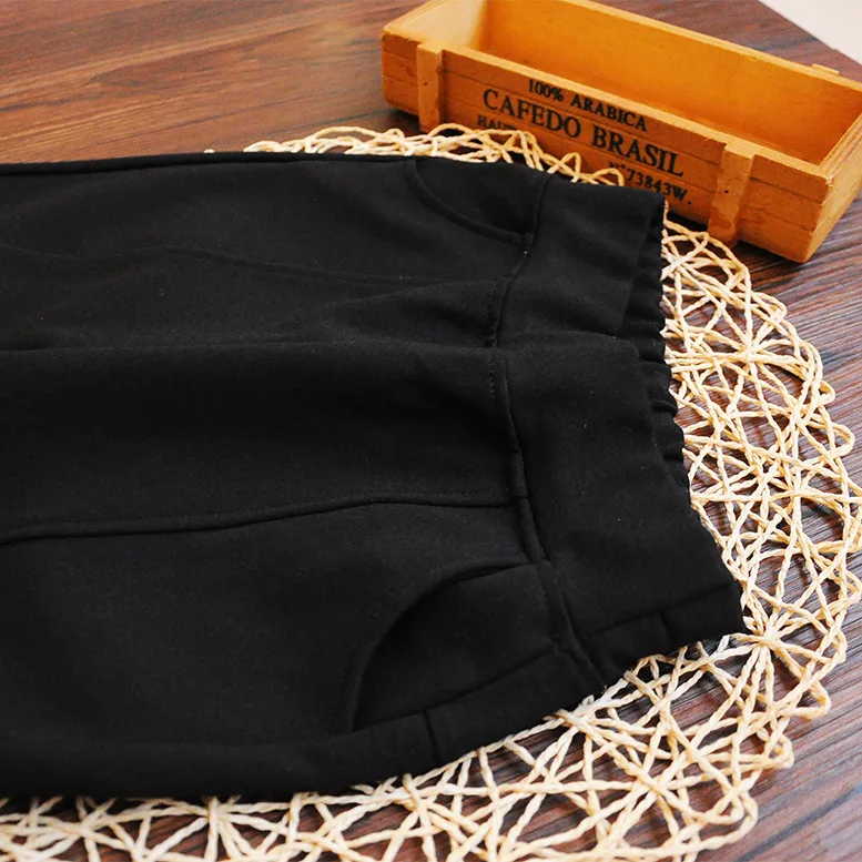 

2019 Spring New Style Slit Elasticity Micro Bell-bottom Pants Girls Korean-style Slim Fit Capri Pants Jimo