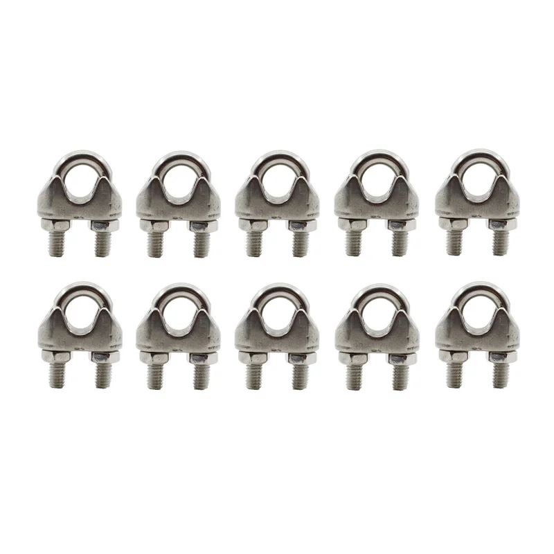 

M3/M4 Wire Cable Clamps,10 PCS Stainless Steel Wire Rope Cable Clip Clamps U Bolt Saddle Fastener, U-Bolts,Clothesline Tightener