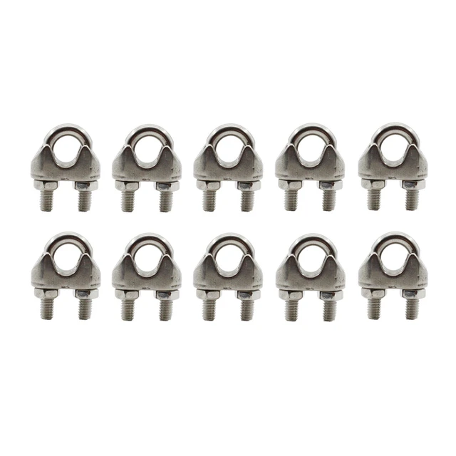 M3/M4 Wire Cable Clamps,10 PCS Stainless Steel Wire Rope Cable Clip Clamps  U Bolt Saddle Fastener, U-Bolts,Clothesline Tightener - AliExpress