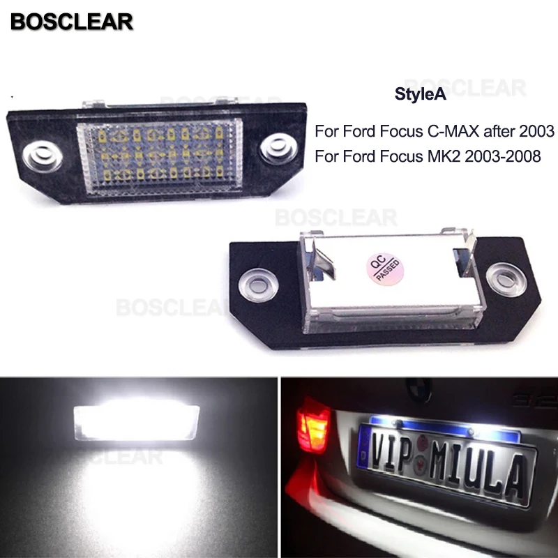 Для Ford светодиодный фонарь номерного знака для Ford Kuga Fiesta Focus Galaxy C-MAX MK2 Ford F150 Raptor2014 Mondeo mkii4/5D Mustang Fusion - Испускаемый цвет: style A