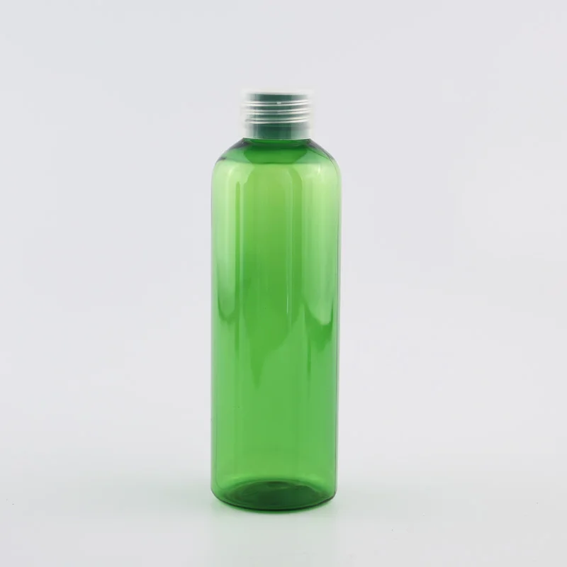 Jooray пластиковые контейнеры бутылочки с шампунем с пластиковой винтовой крышкой 200 мл Высокое качество круглый ПЭТ путешествия бутылки косметические контейнеры - Цвет: Green Bottle Clear