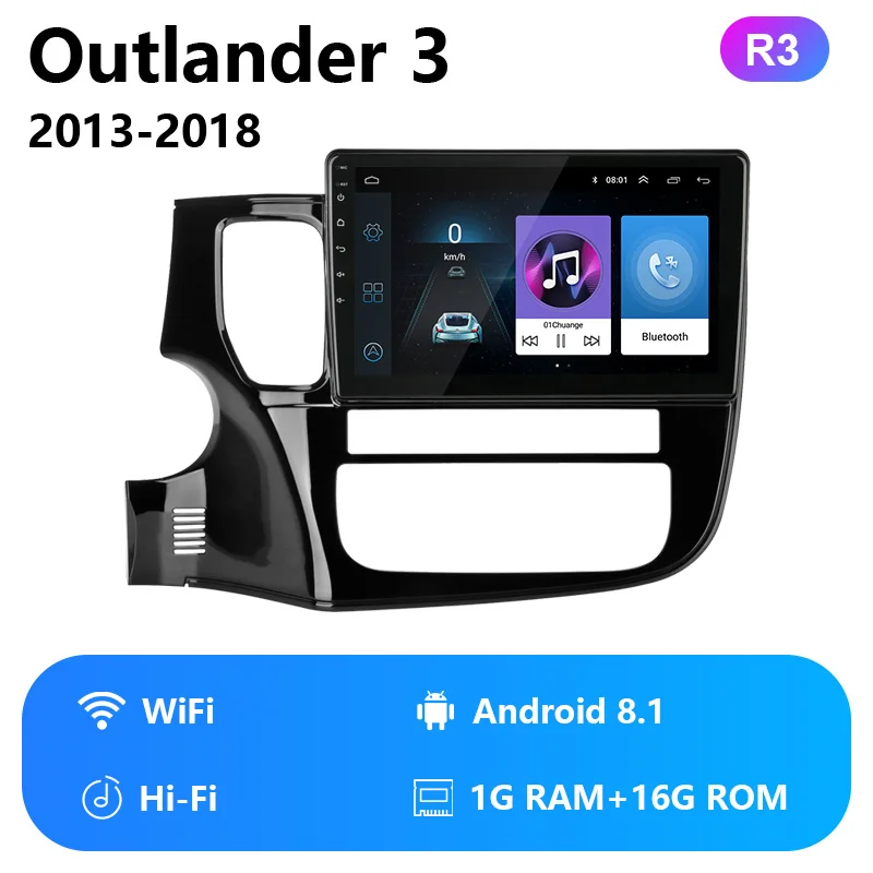 Wifi version Jansite DSP RDS 1" Автомагнитола для Mitsubishi Outlander 3 2013- сенсорный экран Android 8,1 4G WiFi Мультимедийный проигрыватель с рамкой - Цвет: Wifi version