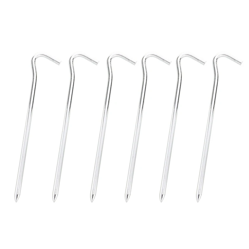 6 x колышки для палатки круглый алюминиевый Открытый Кемпинг Рыбалка серебро
