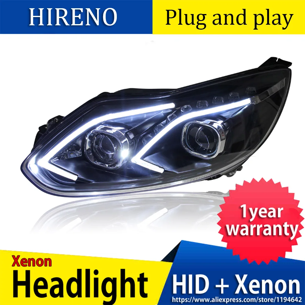 

Car Styling Headlights for Ford Focus 2012-2014 LED Headlight for Focus Head Lamp LED Daytime Running Light LED DRL Bi-Xenon HID