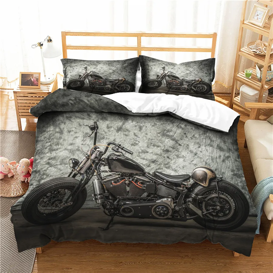 A Bedding Set 3D Printed Duvet Cover Bed Set Motorcycle Home Textiles for Adults Bedclothes with Pillowcase#MTC04