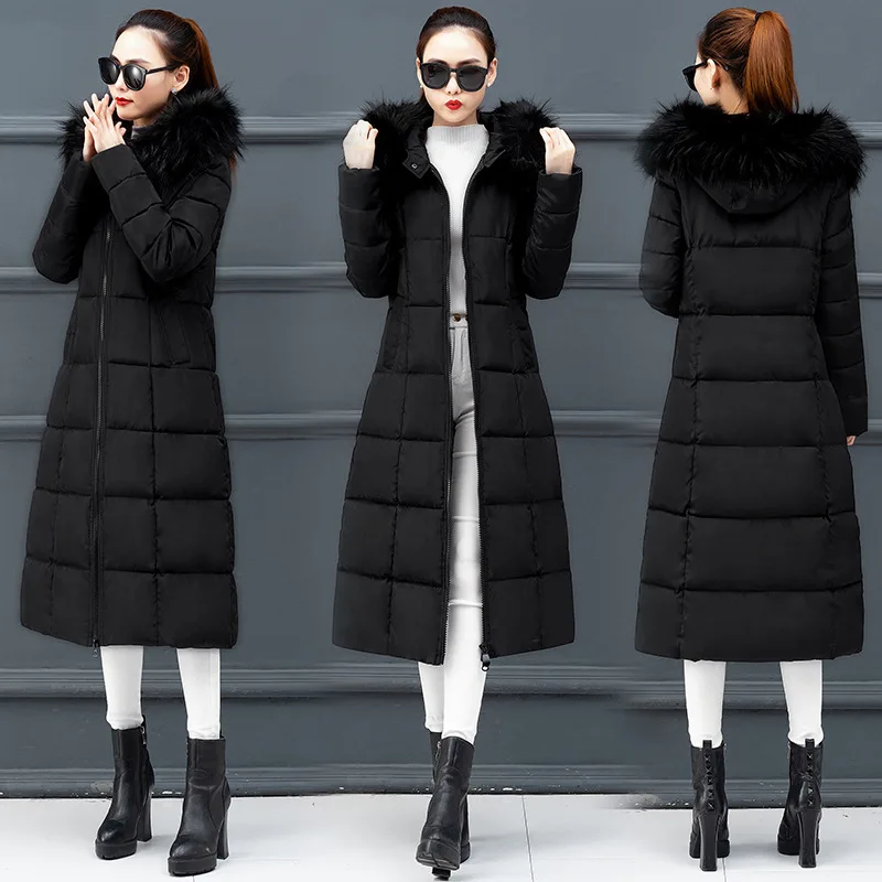 

Cotton-padded Clothes Women's 2019 Autumn And Winter New Style Korean-style Extended Knee down Jacket Cotton-padded Clothes Wome