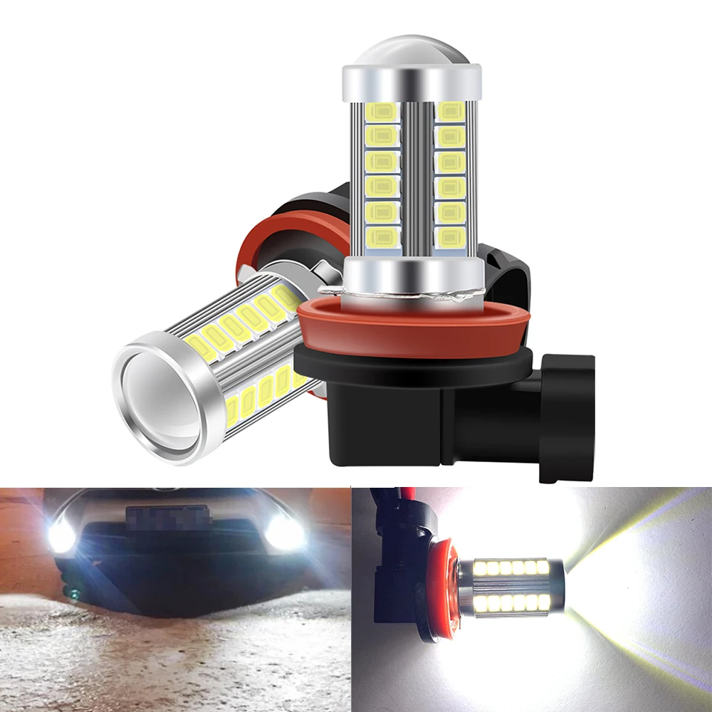 

2PCS H11 LED Fog Lamp H16 White 9006 HB4 9005 HB3 Car Automobile Bulb Lamp H8 H9 Auto Fog Light 12V 6000K Driving Running Light