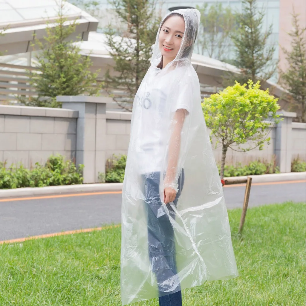 100 x Adult Disposable Emergency Rain Coat Protective Waterproof Poncho Camping