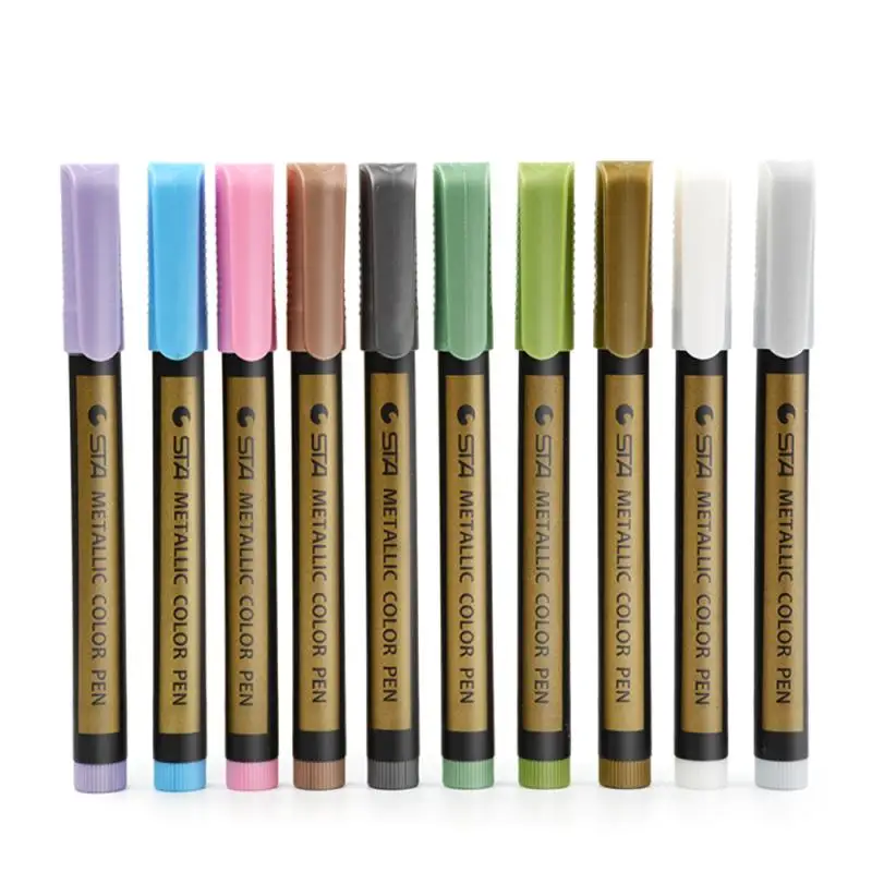 10 цветов металлический маркер ручка краска Безопасность и защита окружающей среды DIY дизайн канцелярские принадлежности для альбома художественная живопись