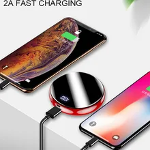 Мини Внешний аккумулятор 20000 мАч для Xiaomi iPhone, внешний аккумулятор, зарядное устройство, два порта Usb, carregador portatil power Bank