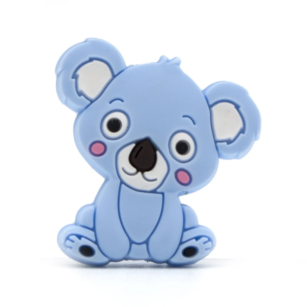 10 шт. силиконовые бусины Koala Panda Perle, прорезыватели для зубов в виде животных, прорезыватели для зубов, DIY Mordedor Siliconen коралловые бусины